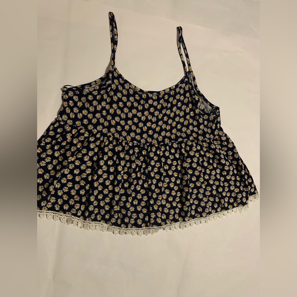 La Hearts Navy and Yellow Floral Tank Top